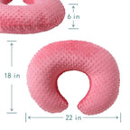 Nursing Pillow and Positioner, Breastfeeding, Bottle Feeding, Baby Sitting Support with Removable Ultra Soft Cover, Tummy Time Support for Baby Boys and Girls (StrawberryRed)
