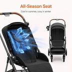 Air Lux Baby Stroller with Carbon Fiber Frame, One-Hand Fold & Reversible Seat, Magnetic 5-Pt Harness, Car Seat Adapter, 15.8lbs, Meteorite