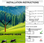 Generic Custom Wall Clock Personalized Wall Photo Customized Round Clock for Birthday Wedding Present Wedding Friend Family Lover, 12inch-30cm