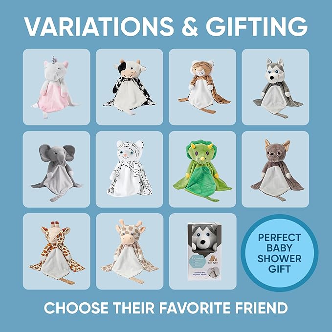 Love By Emi Baby Music Lovey White Tiger, Baby Sleep Soother for Crib & Cuddle Bedtime, White Noise with a Heartbeat & Lullaby, Plush Sound Machine Toy, Stuffed Animal for Newborns, Infants & Toddlers