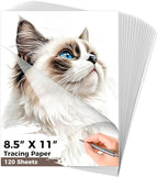120 Sheets 8.5”x 11” Tracing Paper for Drawing Pad Book Sketchbook Coloring Painting, 25 lb/41gsm, Loose Translucent Vellum Paper Trace Tracing Paper for Sketching, Overlaying