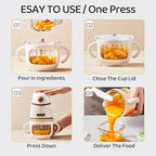 Baby Food Maker-Food Processor, Fruits, Vegetables, Meats, Potatoes, Avocados, Gift Package with A feeding spoon, A bib, A set of 4 separate food ice cube trays, and Two 200ml food storage