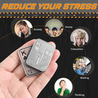 Magnetic Metal Fidget Toys - Metal Poker Push Card Fidget Slider Stress Relief Toy, Men’s EDC Toy Fidget Toy Haptic Coin, Office Desk Toys Gifts for Boyfriend and Father (Glow KK Silver)