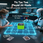 Rechargeable Tic Tac Toe Game Box with 5 Fun Brain Memory Games, Electronic Touchscreen Handheld Game, Portable Digital Puzzle Board Travel Toy, Gifts Choice for Kids and Adults (Green)