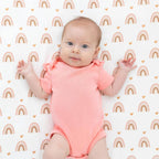 3 Piece Rainbow Boho Crib Bedding Set - Standard Size Nursery Bedding for Boys and Girls with Crib Sheet, Comforter & Crib Skirt