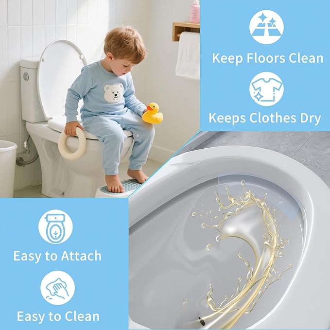 Toilet Seat Urine Splash Guard Set Prevents Spillage，Easy to Clean, Portable Toilet Urine Shield for Boys Bathroom Training Urine Deflector Splash Shield for Kids Adults Toilet Splash Guard (3)