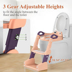 Potty Training Seat, Toddler Toilet Seat for Little Boys Girls, Potty Training Toilet with Urinals, Toddler Step Stool Ladder and Splash Guard (Pink)