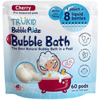TruKid Bubble Podz Bubble Bath for Kids, Toddlers, & Babies, Tear Free Gentle & Refreshing Bath Bomb for Sensitive Skin with Natural Moisturizers, Non-Toxic, pH Balanced, Cherry Scent (60 Podz)