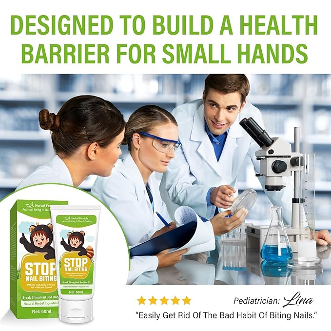 Nail Biting Treatment for Kids, Nail Biting Prevention for Kids & Adults, 100% Natural Plants, Bitter Taste Thumb Sucking Deterrent