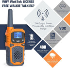 Woktok Kids Walkie Talkies, Long Range 2 Way Radio 22 Channel, Durable Toy Birthday Gifts for 6-12 Year Old Boys and Girls, Handheld Walkies Talkie for Outside Hiking Camping（No Batteries）