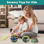 Gigilli Sensory Activity Ball Board with 24 Strings, Sensory Toys for Kids 5-7 8-12 with Autism ADHD, Calming Stress Relief Autism Toy, Kids Travel Essentials, Airplane Travel Toys for Toddlers 3-5