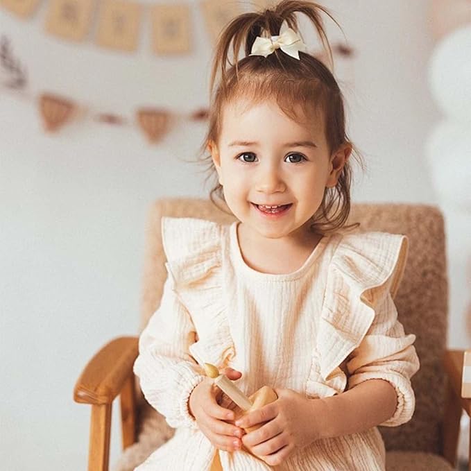 40pcs baby hair ties with Bows Elastic Ponytail Holders Small Hair Accessories for Kids Toddlers Infants. (Mixed color 3)