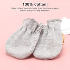 Newborn Baby Mittens No Scratch Cotton Elastic Wrist Gloves Infant Toddler Mittens for Baby Boy Girl 0-6 Months
