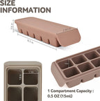 12 Section-0.5oz, Gray 100% Food Grade Silicone Ice Cube Tray Food Container with Airtight Locking Lid, Fruit Vegetable Purees, Breastmilk Storage for Baby & Toddler Food | BPA Free Korea Made