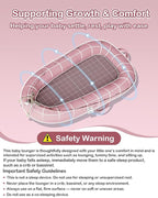 Baby Lounger - Infant Lounger for Newborn 0-24 Months, Pure Cotton Breathable Baby Nest Lounger Cover, Newborn Essentials for Baby Boys & Girls, Co Sleeper Portable Baby Bed for Home and Travel