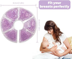 Breast Therapy Ice Packs, Hot and Cold Breast Pads, Breastfeeding Essentials Large Gel Bead Packs for Moms, 2 Pack (Purple, M)