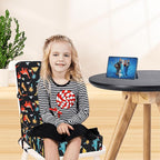 Toddler Booster Seat for Dining Table, Kids Booster Seat for Kitchen Chair with Backrest and Adjustable Straps, Non-Slip Portable PU Waterproof Travel Camping Eating Baby Booster Increasing Cushion