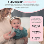 Hospital Grade Nasal Aspirator For Baby – Electric Nose Sucker for Baby & Toddler with 3-Level Suction, Portable & Rechargeable Mucus Removal for Breathing Relief, Cordless Booger Sucker & Snot Sucker