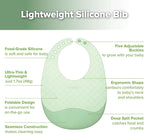 haakaa Lightweight Silicone Pocket Bib – Ultra-Light & Foldable Travel Silicone Baby Bibs with Deep Food Catcher Pocket, Adjustable Waterproof Design, Baby Feeding Essentials