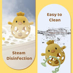 Baby High Chair Suction Toys Teething Chew - Baby Table Toys, Teething Toys Silicone Teethers, Food Grade Silicon for 6 12 18 Months (Yellow)