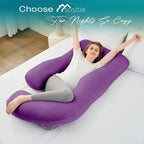 Sasttie Pregnancy Pillows for Sleeping, Jumbo U Shaped Cooling Full Body Pillow with Removable Cover, Pregnant Women Must Haves, Maternity Essential, Purple