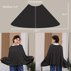 Nursing Cover for Breastfeeding, 360°Full Coverage Nursing Poncho, Rayon Soft & Breathable Breastfeeding Cover up (Smooth Rayon, Black)