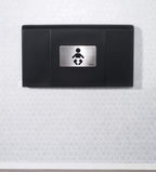 Foundations Ultra Horizontal Wall Mounted Baby Diaper Changing Station, Oversized Changing Surface, Plastic with Heavy Duty Stainless Steel Hinge - Black (200-EH-02)