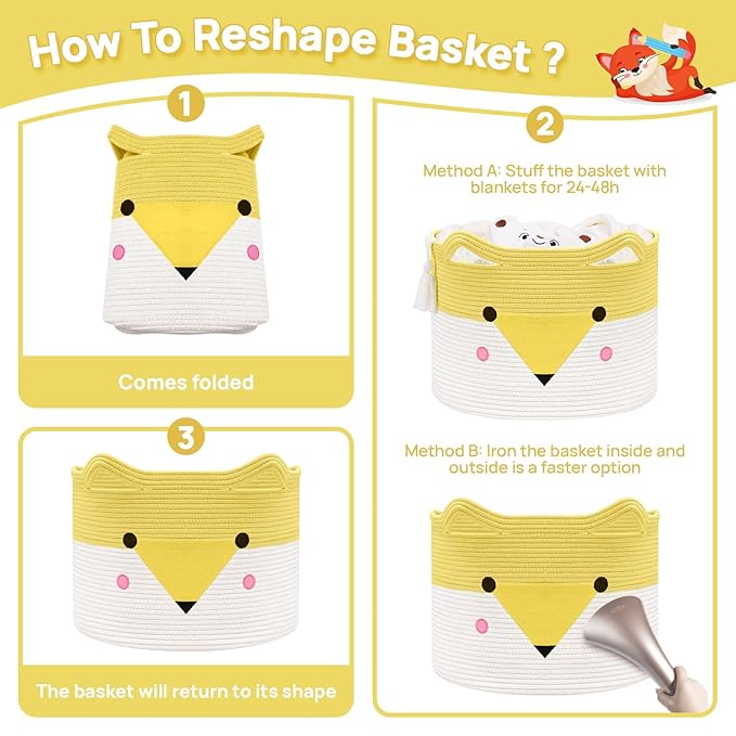 Large Baby Basket Toy Storage 3 Pack, (20"x13.8") Woven Baby Laundry Basket Blanket Basket, Stuffed Animal Storage, Baby Gift Basket Empty, Toy Basket for Kids, Dog, Cat.