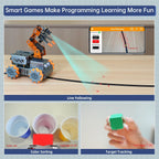 Robotic Arm for Raspberry Pi AI Vision MasterPi Open Source Mecanum Wheel Chassis Robot Car Kit 5 DOF/Axis Smart Robotic Arm DIY Robot, with Raspberry Pi 4B 4GB