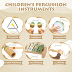 Musical Instruments Set Toys for Toddlers 1-3 - Neutral Colors Wooden Montessori Toys Percussion Music Modern Xylophone Drum Birthday Chirstmas Gifts for 1 2 3 Year Old Kids Baby Toddlers Boys Girls