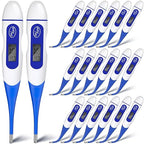 TrelaCo 20 Pcs Thermometer for Adults Digital Oral Thermometer for Fever Basal Body Fast Reading Flexible Tip for Underarm Rectal Mouth Temperature Measurement