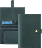 Jack&Chris Genuine Leather Passport Holder For Travel, RFID Blocking Handmade Passport Holder with Card Case Organized & Safe, Quality Travel Essentials for Women and Men for Gifting, Blue