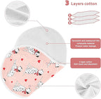 4 Pack Muslin Burp Cloths Cute Dogs Hearts Pink Cotton Baby Burp Cloths Extra Absorbent and Soft Spit Up Rags for Baby Boys Girls 22x11 Inch