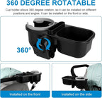 Accmor Stroller Cup Holder with Tray, Universal Cup Holder, Bike Bottle Holder, 360° Rotatable Large Caliber Drinks Holder for Stroller, Bike, Wheelchair, Walker