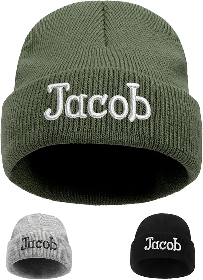 Custom Beanie Hats for Baby Girls Boys - Personalized Embroidered Beanies with Name for Infants Toddlers Adults