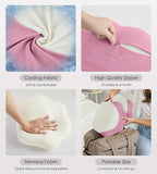 Pregnancy Pillows for Sleeping, Memory Foam Maternity Pillow Support for Back Belly HIPS, Adjustable Travel Wedge Pillow for Pregnant Women, Side Spleeping Pregnant Pillows with Cooling Pillowcase