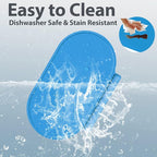 Silicone Placemat for Baby, Silicone Baby Toddlers Non-Slip Tablemats Stain Resistant Anti-Skid Reusable Dishwasher Safe Table Mats, Portable Food Mat Travel (Blue/Baby Blue)