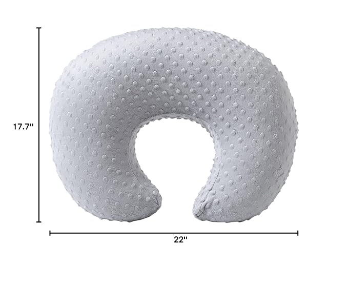 Baby Nursing Pillow and Body Positioner with Premium Slipcover for Breastfeeding for Baby Boys and Girls, Feeding Pillow with Breathable Comfortable Pillowcase (Gray)