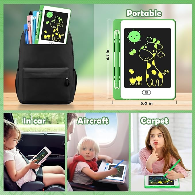 12 Pack LCD Writing Tablet for Kids, 6.5 Inch Colorful Doodle Board Drawing Tablet, Erasable Reusable Drawing Pads, Educational Learning Toys Birthday Gifts for Girls Boys Age 3 4 5 6 7 8