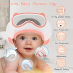Baby Shower Cap Shield, Shower Cap for Kids, Visor Hat for Eye and Ear Protection for 0-9 Years Old Children, Cute diving goggle Shape Makes The Baby Bath More Fun (Pink)