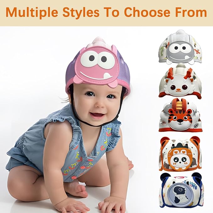 Baby Helmet for Crawing Walking,Soft Infant Safety Helmet,Baby Helmet 1-2 Years for Anti-Fall Head Protector,Adjustable, Breathable