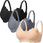 Angelhood Nursing Bras for Breastfeeding Ultra Comfort Seamless Maternity Bra Pack Wireless Pregnancy Bralette Bra Extender