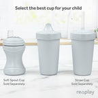 Re-Play Sippy Cups for Toddlers - 10 Oz. Reusable Spill Proof Cups for Kids, Dishwasher/Microwave Safe - Made in USA - Set of 3-3.13" x 6.25" - Modern Pink