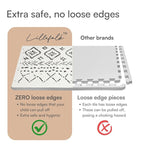 Baby Play Mat for Floor – 4x6ft Boho | Soft Non Toxic Premium EVA Foam Tiles for Tummy Time, Crawling & Playroom – Waterproof Interlocking Floor Mat for Babies & Toddlers by Lillefolk (6 Tiles)