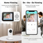 Upgrade Video Baby Monitor with 2 Cameras and Audio 2.8" Screen,Night Vision,APP,Wireless,2-Way Talk,1200ft Long Range,Feeding Timer,Temperature Sensor,VOX/ECO,5 Lullabies,Portable,Easy Setup