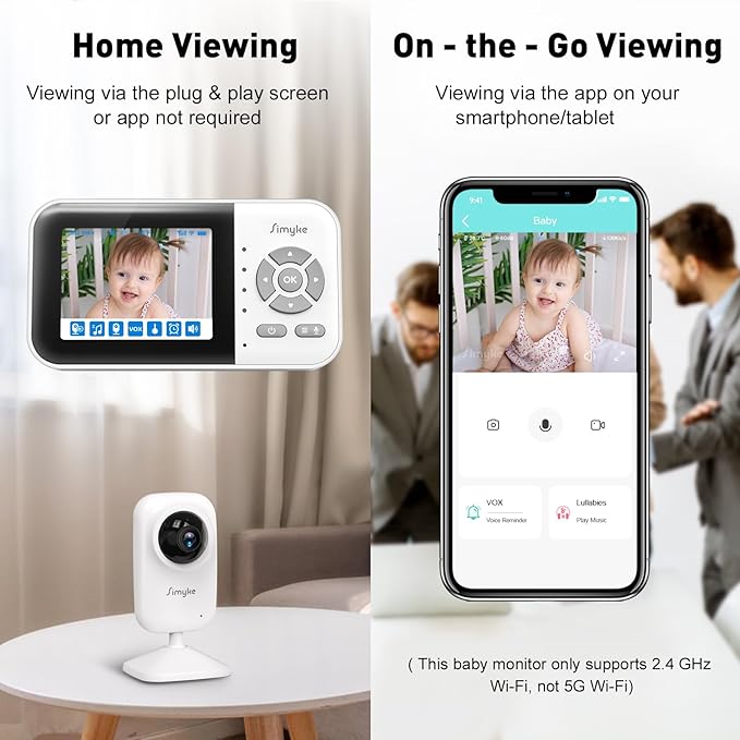 Upgrade Video Baby Monitor with 2 Cameras and Audio 2.8" Screen,Night Vision,APP,Wireless,2-Way Talk,1200ft Long Range,Feeding Timer,Temperature Sensor,VOX/ECO,5 Lullabies,Portable,Easy Setup