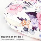 Pea Pod Nursing Pillow Cover for Baby Girl, Stretchy Removable Slipcover for Breastfeeding Pillows, Ultra Soft Comfortable Nursing Pillowcase, Baby Must Have (Pink Floral)