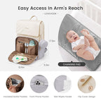 LOVEVOOK Diaper Bag Backpack, Baby Travel Bags for Boys & Girl, Toddler Waterproof Diaper Bag w/Changing Pad, Stroller Straps, Pacifier Case, Newborn Essentials Must Haves Mom