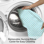 Little Grape Land Nursing Pillow for Infants, Breastfeeding Pillows, Baby Support Pillow for Nursing, Bottle Feeding, Tummy Time with Machine Washable Cover (Green Cross)