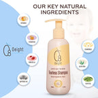 Oeight Tearless Baby Shampoo, Hypoallergenic & Dermatologically Tested Baby Shampoo, 100% Natural Active Ingredients with Chamomile, Parabens & SLS Free, Fragrance Free, for Sensitive Scalp, 200 ml